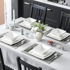 MALACASA Dinnerware Sets, 30 Piece Ivory White Plates and Bowls