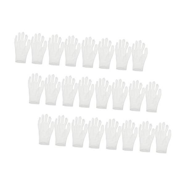 Vaguelly 12 Pairs White Cotton Gloves for Men Moisturizing Overnight
