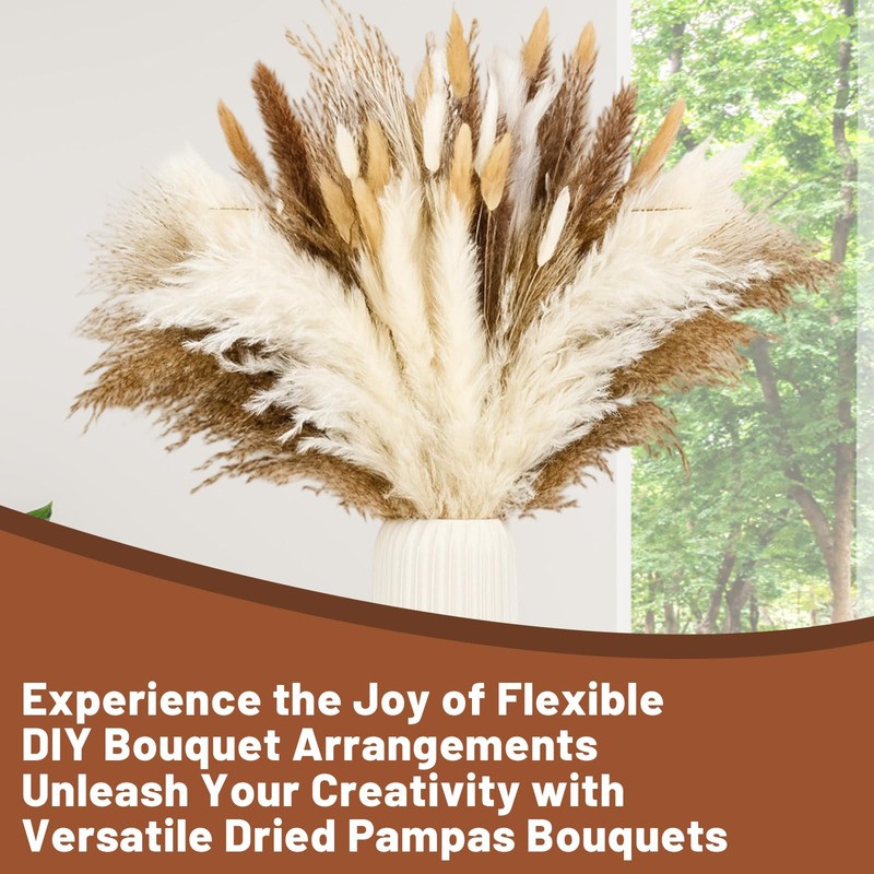 70 Pcs Pampas Grass Decor, Artificial Dried Flowers for Vase,