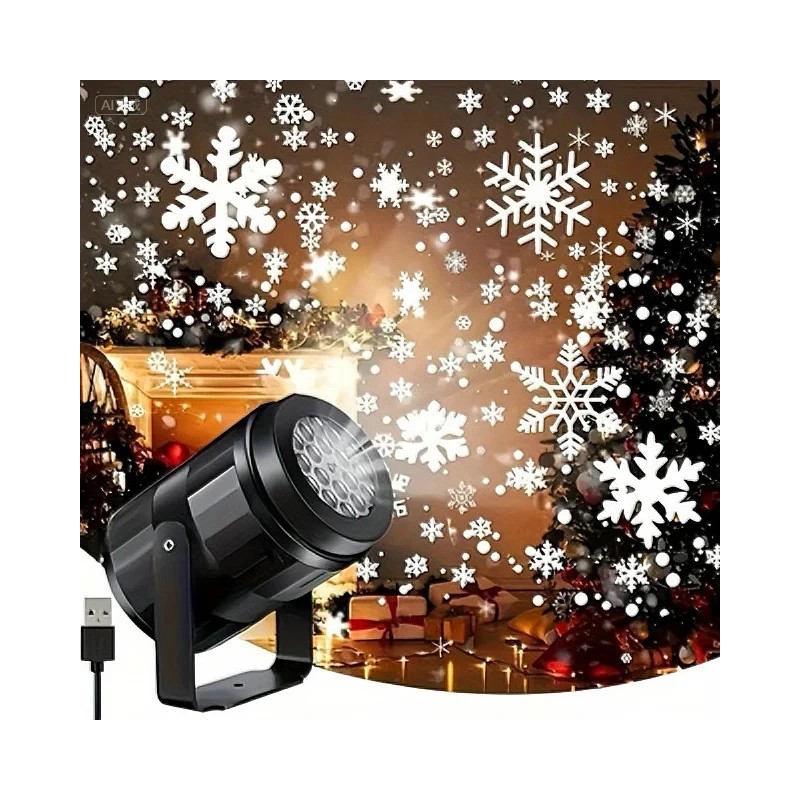 USB Rotating Holiday Projector Light for Festive Decor – LED