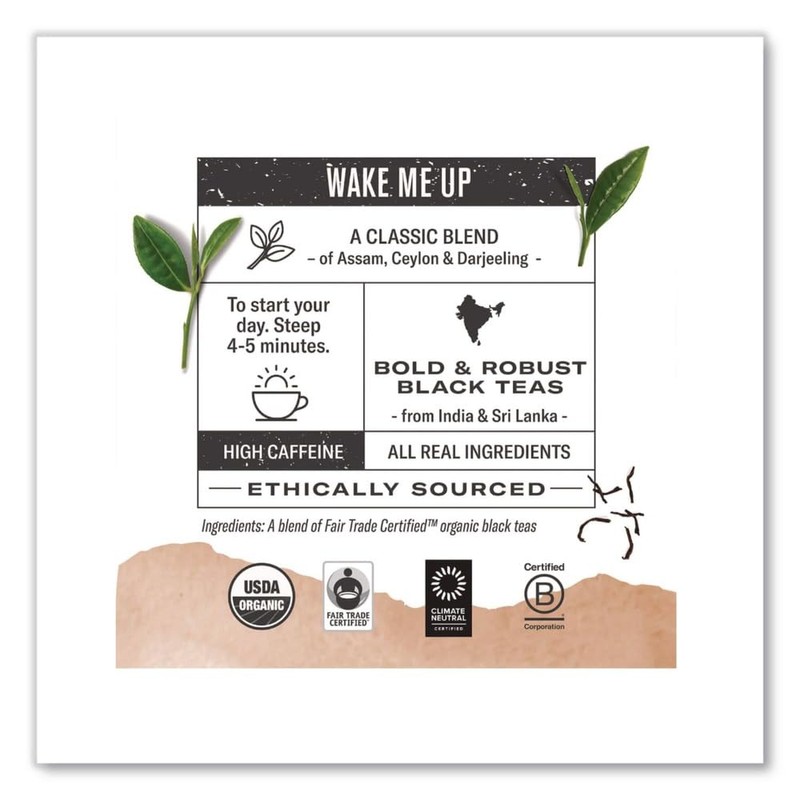 Numi 10220 Organic Teas and Teasans, 1.4oz, Breakfast Blend, 18/Box