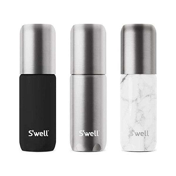 S'well 3.4oz Travel Bottle Set - Includes 3 Lightweight & Recyclable Aluminum Bottles - Leak-Proof Pumps Are Suitable for a Range of Liquid Soaps, Lotions, Sanitizers & More - TSA Carry-On Approved