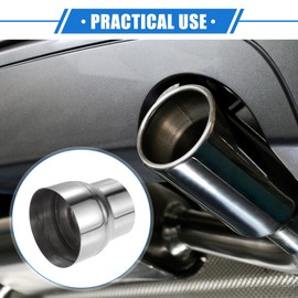 X AUTOHAUX Car Exhaust Pipe Adapter Connector Reducer, 3" ID - 4" OD Universal