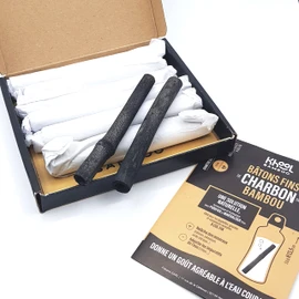 KHOOL Bamboo, Set of 8 Fine Bamboo Charcoal Sticks, 1 to 2 cm Diameter, for Cleaning and Improving the Taste of the Water in Your Bottles and Carafes
