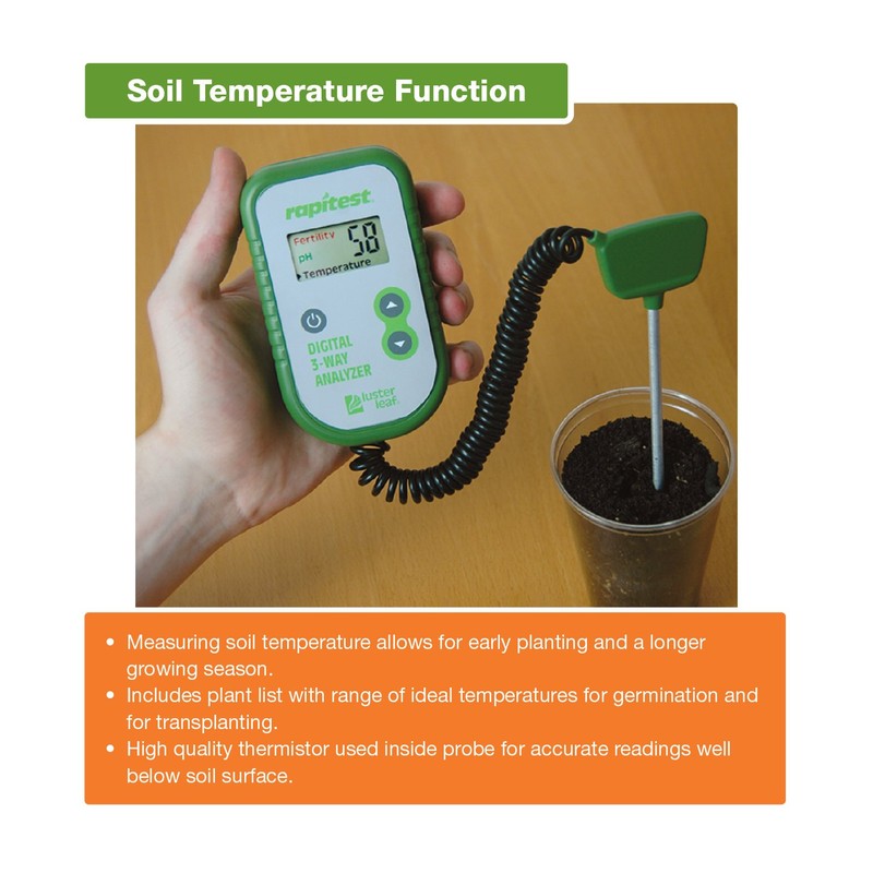 Luster Leaf Fertility and Temperature Rapitest 1836 Digital 3 Way