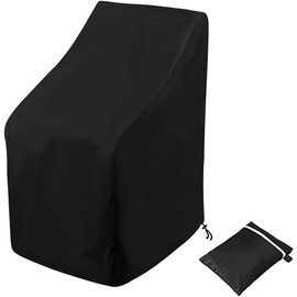 Garden Chair Cover 420D Oxford, Protective Cover, Waterproof, UV-Resistant, Winterproof for Stacking Chairs, High-Backed Chair Cover, Garden Furniture, with Drawstring, 64 x 64 x 70/120 cm