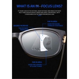 PLOPLO Progressive Multifocal Multifocus Glasses+Anti Blue Light Blocking Computer Reader (Red Tortoise, 1.0)