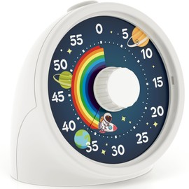 BellMan Visual Timer with Pause Button, 60 Minute Countdown Rainbow Timer for Kids and Adults with Silent Operation, Study and Meetings Time Management Tool, Design for Home, Office and Gift, Blue