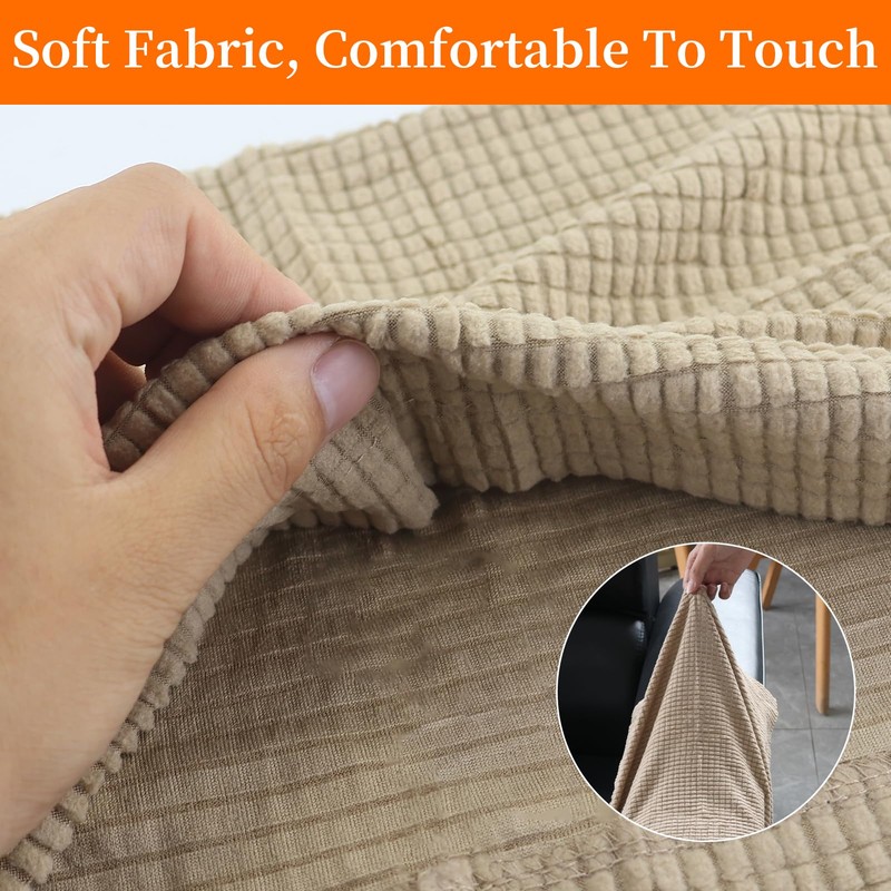 4 Pcs Armrest Chair Covers With 20 Velcro Set, Stretch