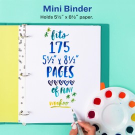 Avery + Amy Tangerine Designer Collection Mini Binder, 5.5" x 8.5", 1 Inch Round Rings, Rainbow Inkblot, 1 Mini 3 Ring Binder (18714)