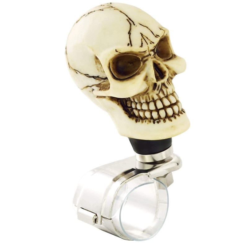Lunsom Skull Shape Steering Wheel Spinner Resin Driving Power Handle