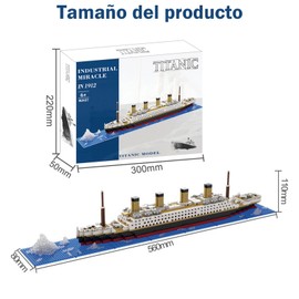 OCAR Modelo Titanic de Bloques Microset,Juego de Bloques de 1878 Piezas,Juego de Puzzle en 3D,Juguetes Educativos de Bloques de Bricolaje,Modelo de Bloques Microset,Juguetes con Bloques pequeños