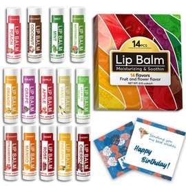 Yopela 14 Pack Lip Balm Bulk with Vitamin E and Coconut Oil, Lip Care Product, Moisturizing Soothing Chapped Lips,Mother's Day Gifts