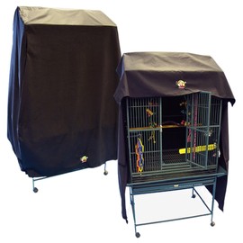 Cozzzy Covers Model 3628 PT Universal Cage Cover 64" L Poly-Cotton Black for 34"-36" W x 24"-30" D Extra Large Play Top Bird Cages for Hyacinth Macaws and Cockatoos