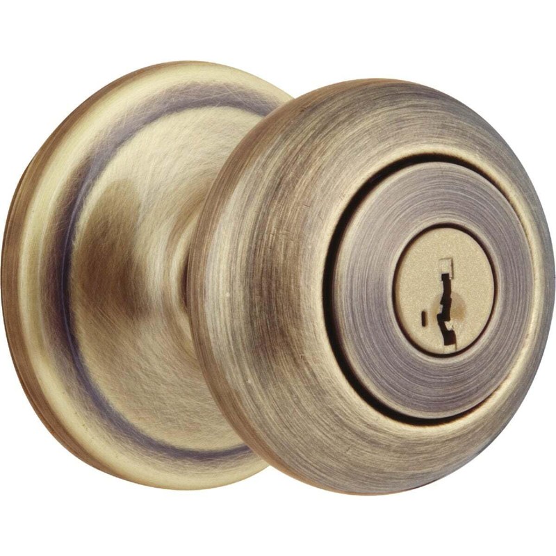 Kwikset Juno Entry Door Knob with Lock and Key, Secure