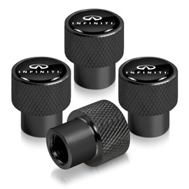 iPick Image for Infiniti Logo in Black on Black Aluminum Tire Valve Stem Caps