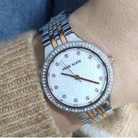 Anne Klein Dress Watch (Model: AK/3817MPRT), Silver/Rose Gold