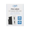 Double USB socket PNI UB20, 5V, 2.4A, modular, type F