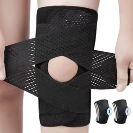 2Pcs Rodilleras Deportiva Transpirables, Rodillera Ortopedica con Estabilizadores Laterales, para Proteger La Banda Rotuliana, Ideal Correr, Soporte,Gym Mujer, Basquetbol, Voleibol (M)
