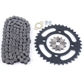 420 Chain Set 37 Teeth 76mm Centre Hole Diameter Rear Sprocket 13 Teeth 17mm Centre Hole Diameter Front Sprocket Metal Front Rear Sprocket for Pit Bike Go Kart SSR 110 125 CRF50 Baja 70 RM