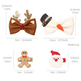 9 Pcs Christmas Hair Clips for Kids Toddler Girls Reindeer Antler Santa Claus Bows Barrettes Gingerbread Man Sequined Hairpin Snowman Cute Hair Accessories for Women Toddlers Birthday Gifts