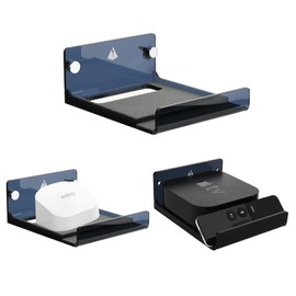 Wall Mount Holder for Fire TV Cube 1st/2nd Gen and Apple TV Box, eero 6 Router and Extender Acrylic Wall Stand Save Spacing for Wall,Furniture