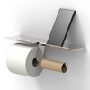 AquaChase Toilet Tissue Paper Holder with Shelf for Mega Rolls,