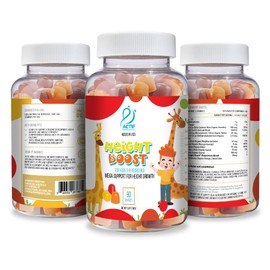 Actif Height Boost Mega Support for Kids 3-8 Years Old, Height Growth with 10+ Factors, 60 Gummies, Strawberry Flavor, Get Tall Fast Formula