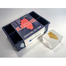 Home Ice Illinois Cocktail Ice Tray - Silicone Ice Mold - Makes 6 Large Ice Cubes…