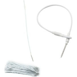 100 pcs Security Tags Lanyard Wire Loop for Security Tag, Mini Tag EAS Loss Prevention Antishoplifting Systems Length 6.7” Anti-Theft Rope White