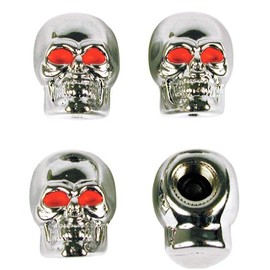 Custom Accessories 16220 Chrome Skull Style Valve Cap -, Pack of 4