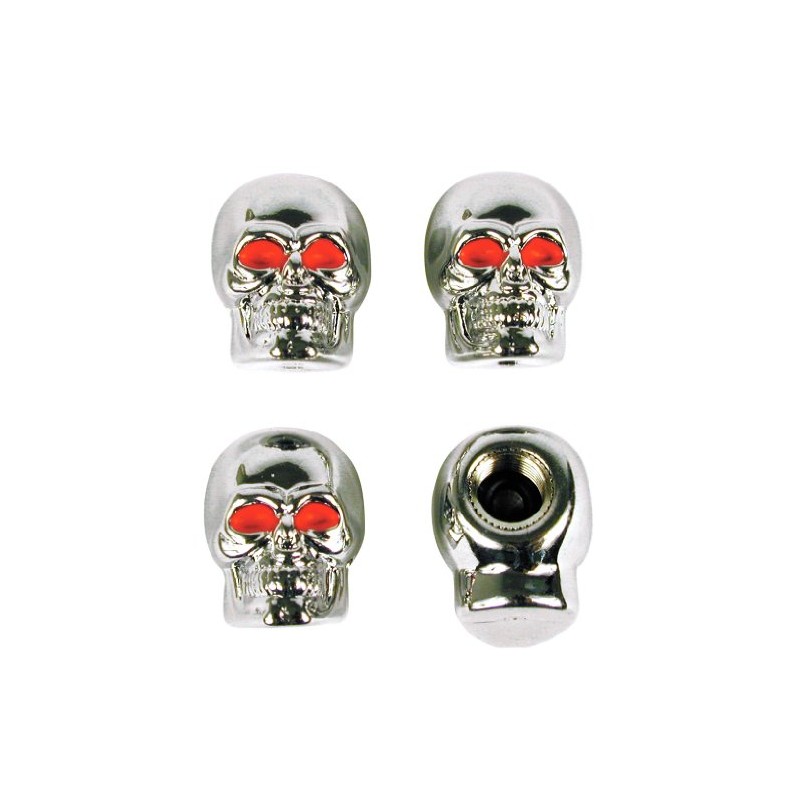 Custom Accessories 16220 Chrome Skull Style Valve Cap -, Pack