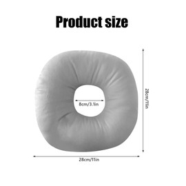 TZMFHD Piercing Pillow, Donut Pillow Piercing Pillow, Doughnut Pillow For Ear Piercing, Pillow With Hole For Ear Guard Pillow, O-Shaped Pillow For Side Sleepers Cnh Releasing Ear Pain (Grey)