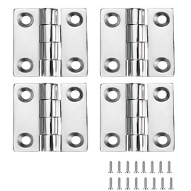 ODYSUNRAL Stainless Steel Boat Hinges, Marine Grade Hinges, 2 inch x 2 inches (50mm X 50 mm), No Noise, Heavy Duty 316 Stainless Steel with Screws (4 PCS)