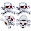 MEAJOO 4PCS Skull Style Tire Valve Stem Caps, with Rubber