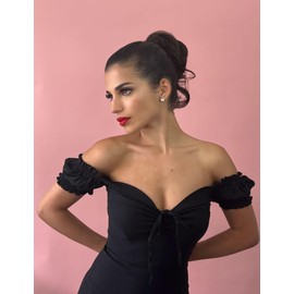 Short ponytail extension hairpiece, short with whisps: Leah champagne blonde #613