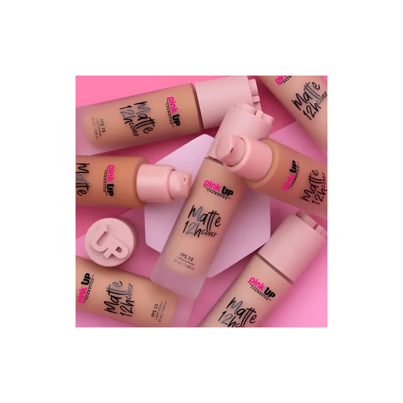 Base de maquillaje líquida Pink Up Rostro Matte Cover 12H