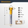 POWERTEC Carbide Tipped T Slot Router Bit, 1/4" Shank, 1/2"
