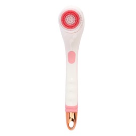 Body Scrubber Shower Brush with Long Handle, Electric Bath Brush Back Scrubber for Shower Exfoliating Body Scrubber, Soft Silicone Body Brushes Fathers Day Gifts for Dad(Pink)