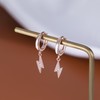 Reffeer Solid 925 Sterling Silver Lightning Bolt Drop Hoop Earrings