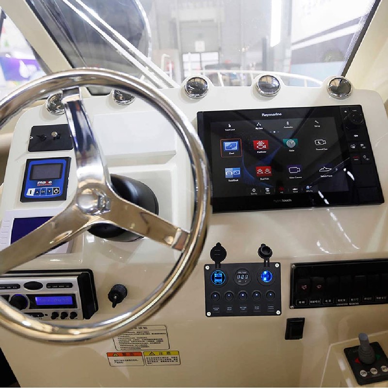 Riloer Green LED Voltmeter Control Panel Switch 12 V 5