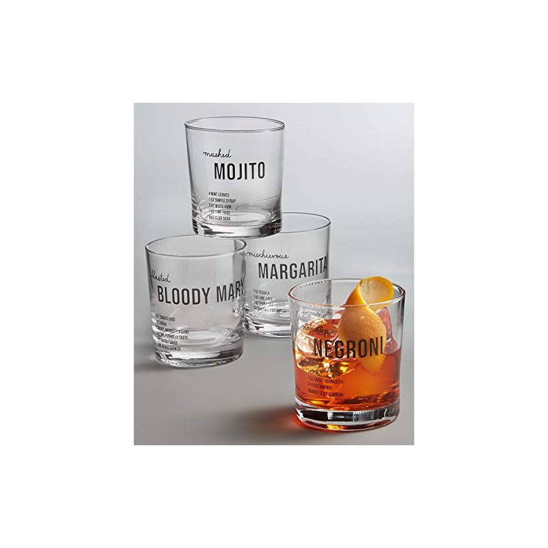 The Cellar Recipe Double Old-Fashioned Glasses, Set of 4