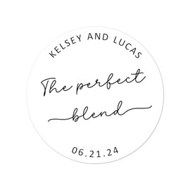 The Perfect Blend Labels, The Perfect Blend Stickers, Coffee Favor Labels, Custom Favor Labels, Minimalist Favor Stickers
