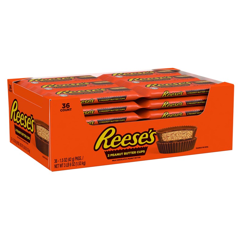 REESE'S Milk Chocolate Peanut Butter Cups, Candy Packs, 1.5 oz