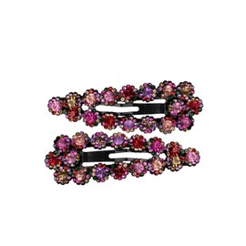 Sparkle Shiny Beautiful Diamante Rhinestone Triangular Shape Snap Hair Clips, Wedding Bridal Accessories, Multi