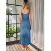 MEROKEETY Women's 2025 Sleeveless Summer Tank Dress Striped Bodycon Maxi