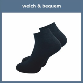 GAWILO Women's Quarter Socks (6 Pairs) | Breathable & Reinforced Short Socks | No Pressing Seam Over the Toes, black