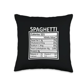 Nutritional Facts Labels Thanksgiving Gifts Store Thanksgiving Christmas Funny Spaghetti Nutrition Facts Throw Pillow, 16x16, Multicolor