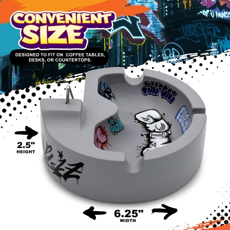 Concrete Skatepark Tray - 100% Solid Concrete, 6.5in Round Base,