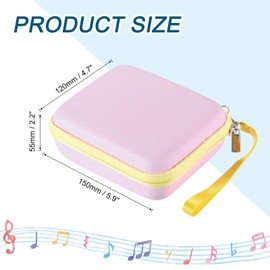 MECCANIXITY Guitar Picks Holder Box Artificial PU Leather Acoustic Electric Guitar Pick Case Bag Pink